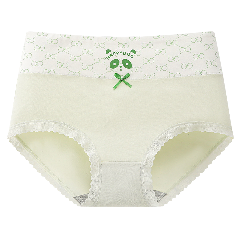 Light green pure cotton seamless underwear, women's briefs, undergarments, mulberry silk Item Picture