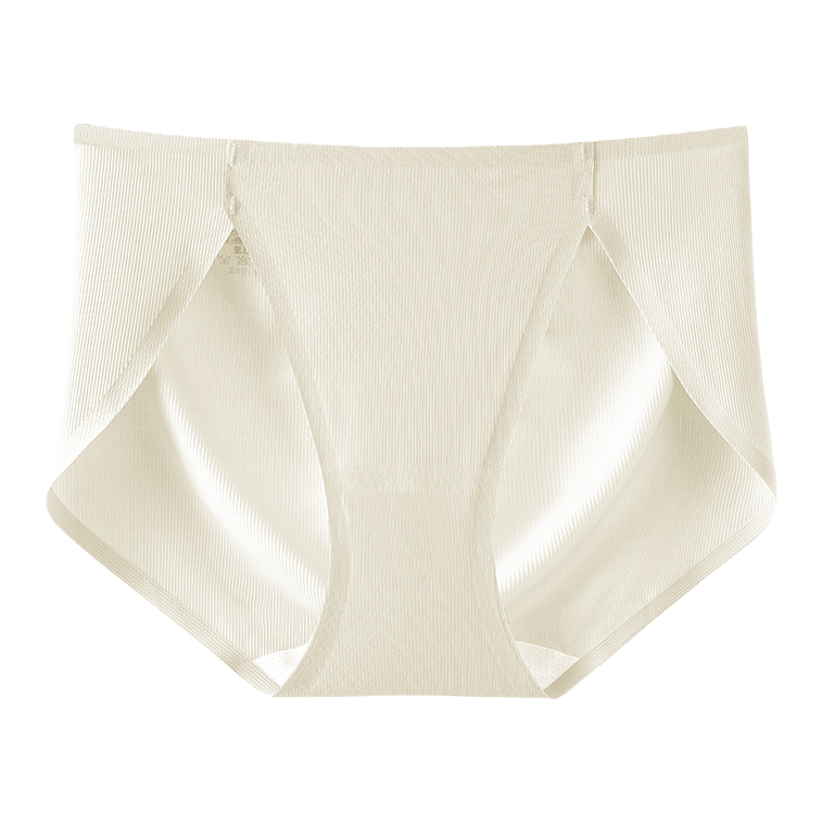 Beige high-waisted pure cotton seamless women's underwear and silk women's briefs Item Picture