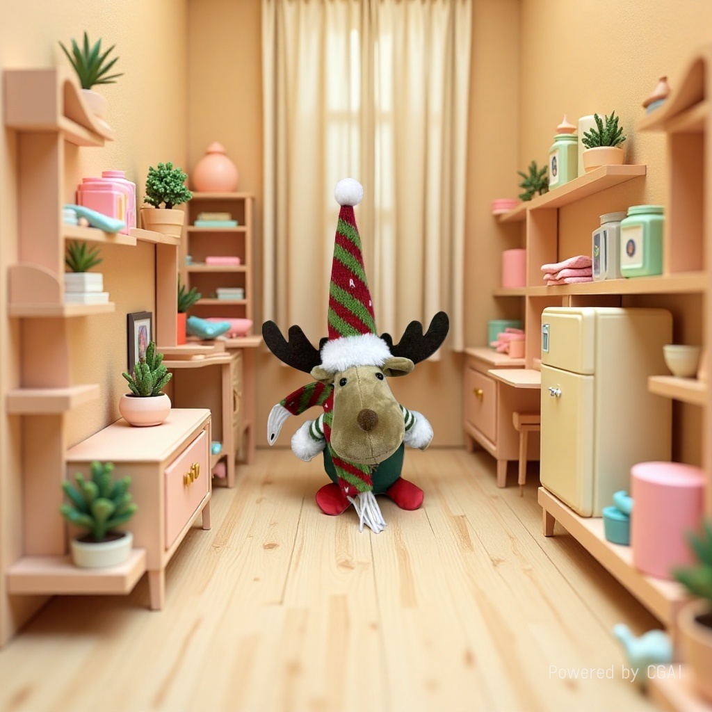 Christmas-themed reindeer figurine