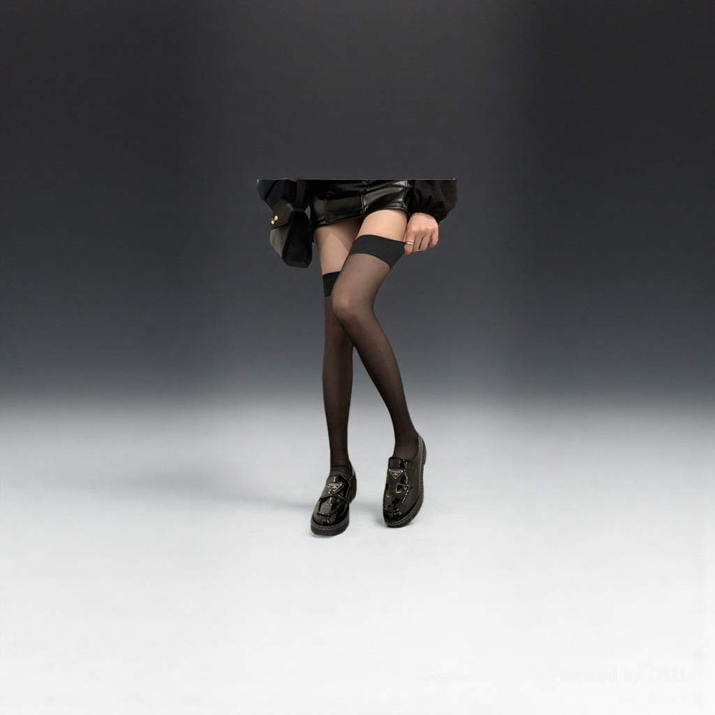 Black silk stockings for girls are sexy in summer. Thick and fleshy silk stockings and calf socks for girls are cute and charming in summer details Picture