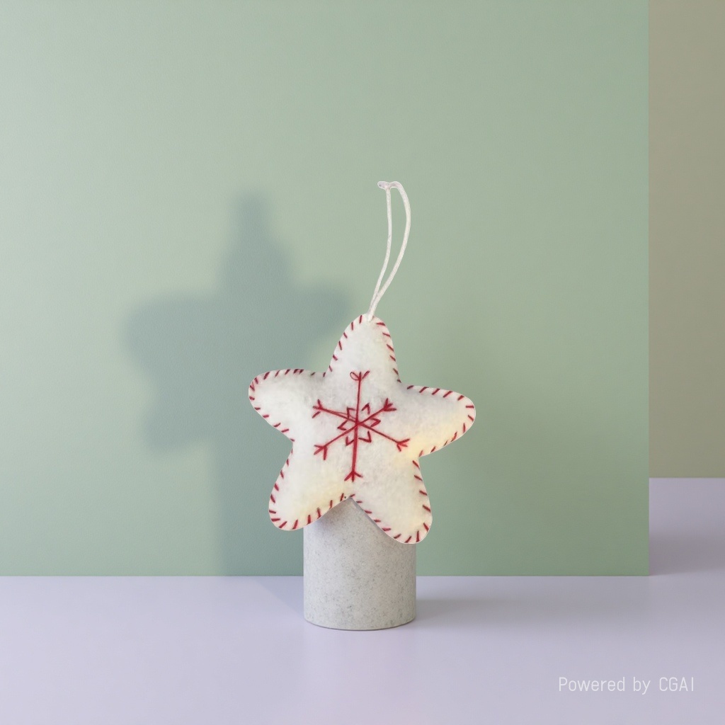 Felt star-shaped decorative ornaments and other decorative ornaments