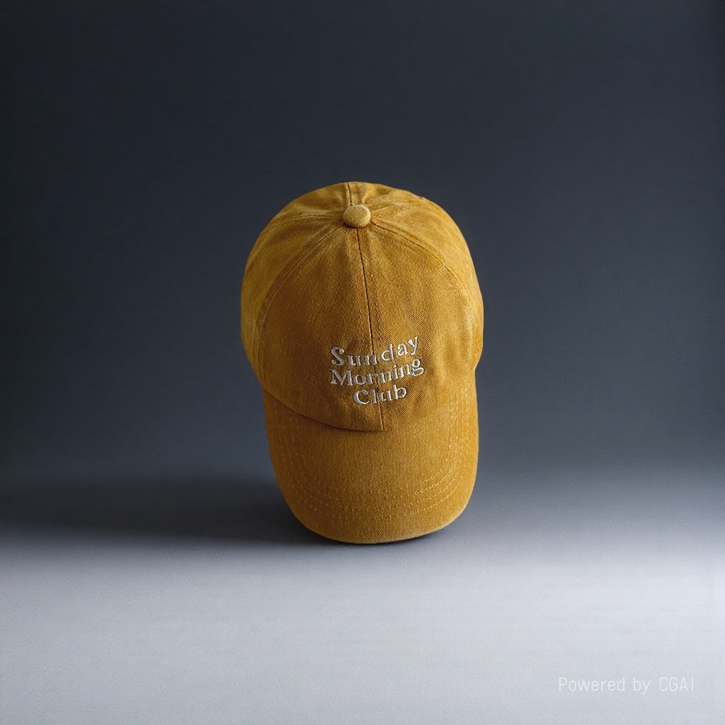 Yellow baseball cap, adult sun protection hat, straw hat, thickened and breathable details Picture