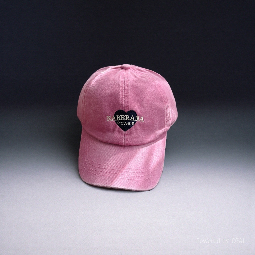 Pink baseball cap, black heart-shaped pattern NABERANA PCAEE seamless halter jacket baseball jacket details Picture