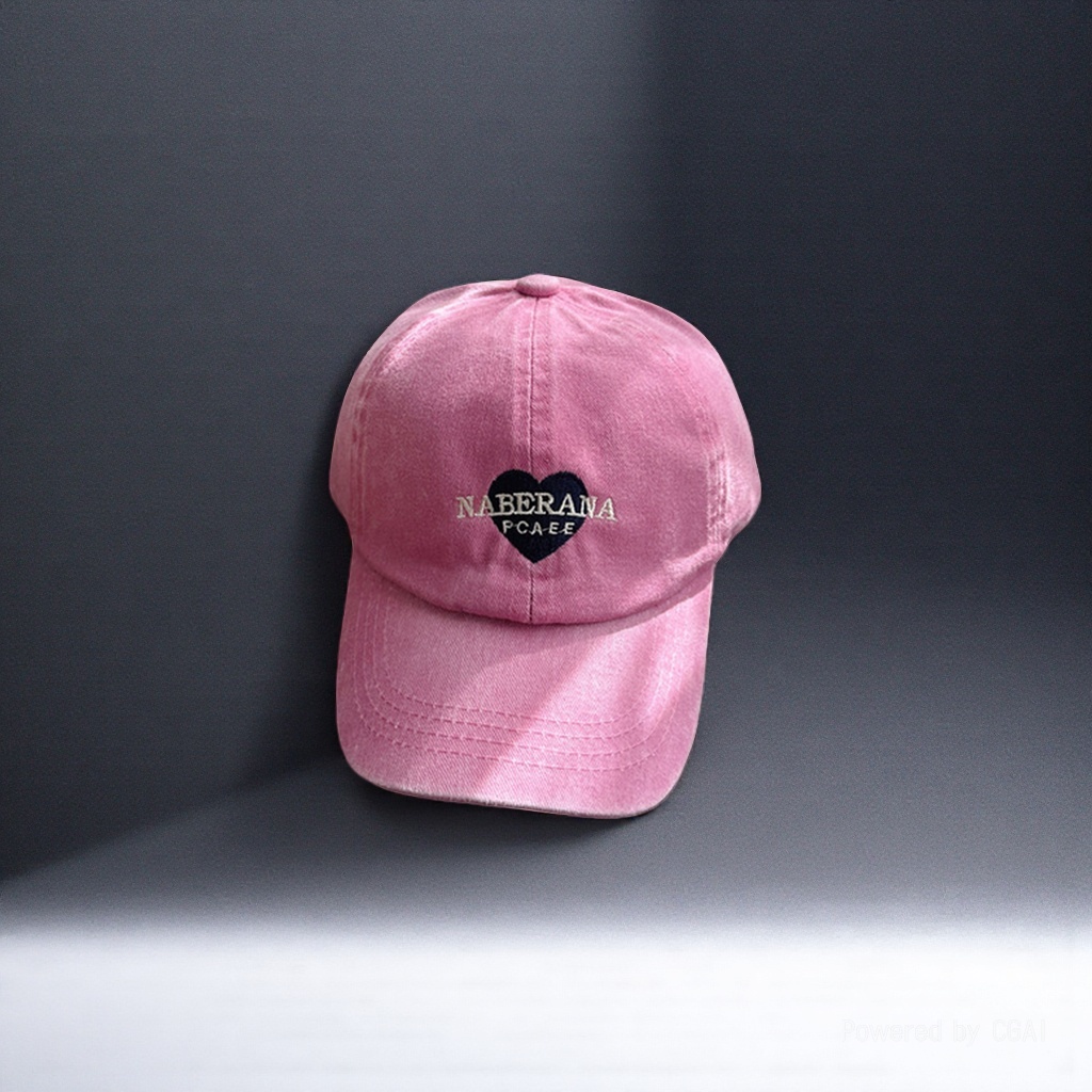 Pink baseball cap, black heart-shaped pattern NABERANA PCAEE seamless halter jacket baseball jacket