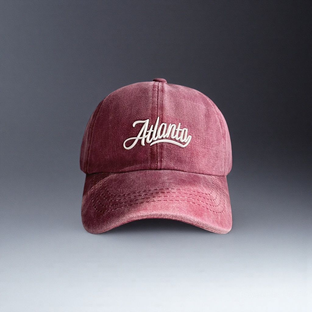 Pink adult baseball cap Atlanta embroidered sun hat and straw hat Specification image