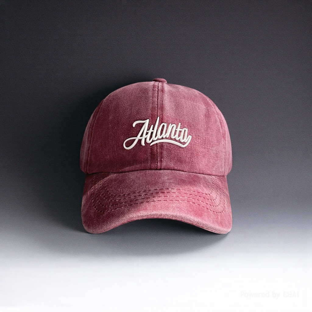 Pink adult baseball cap Atlanta embroidered sun hat and straw hat details Picture