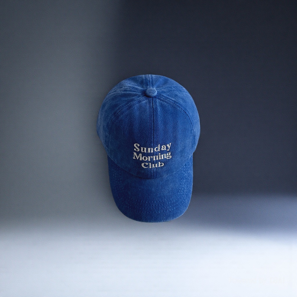 Blue baseball cap, adult sun protection hat, straw hat with brim design Specification image