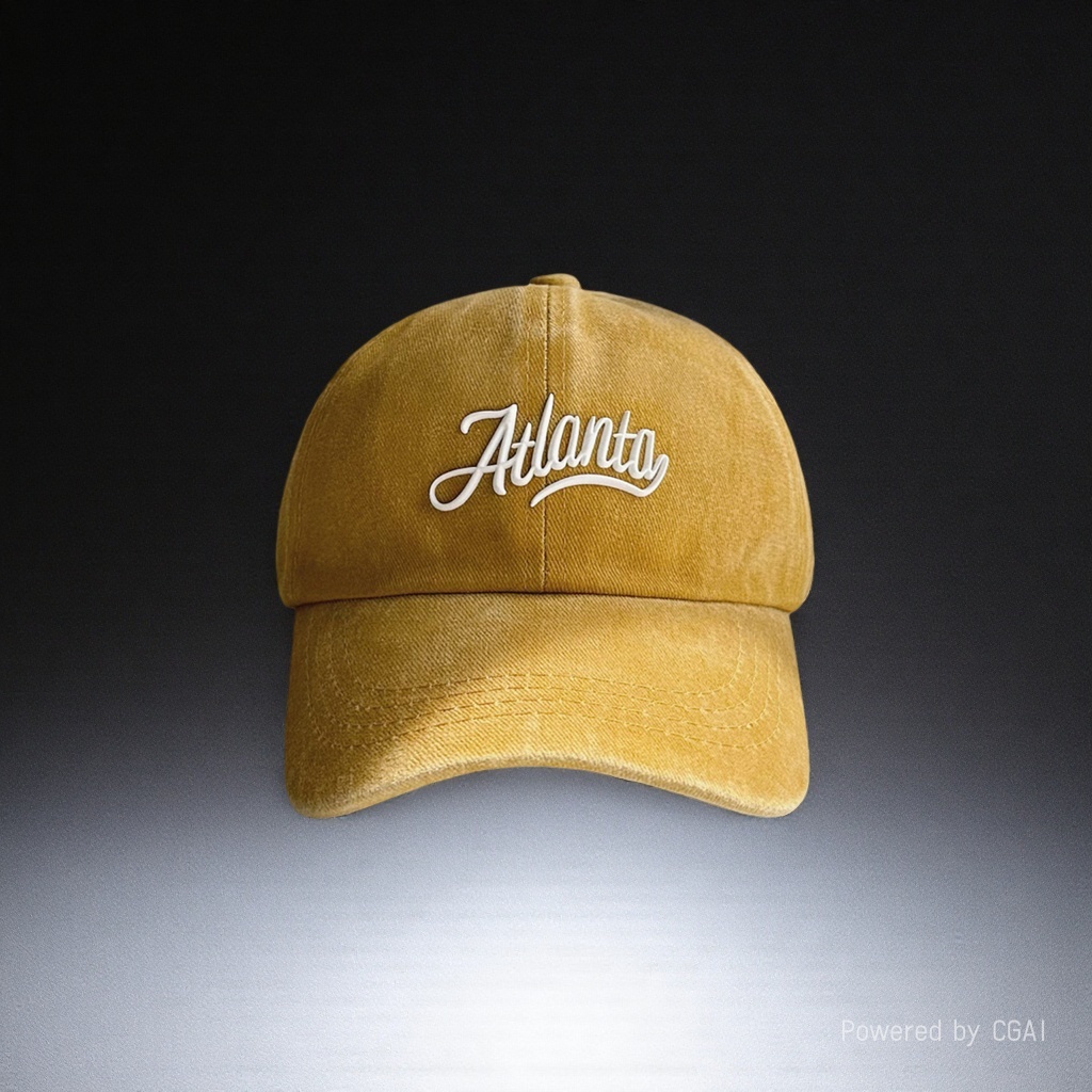 Yellow baseball cap Atlanta embroidered sun protection adult hat straw hat Application Scenario