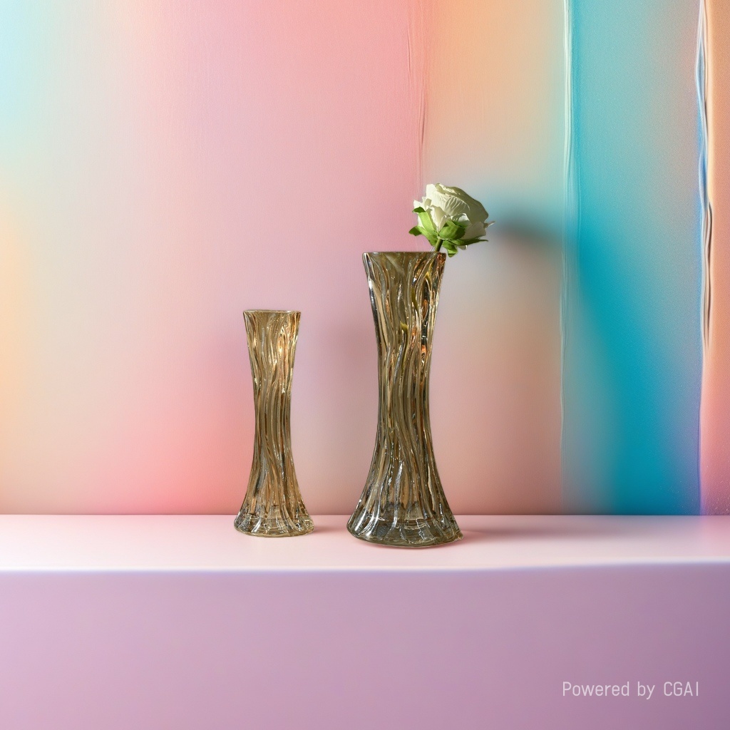 Glass bottle, crystal glass vase, transparent thickened wholesale, hydroponic flower arrangement, large creative living room decoration vase 100325903