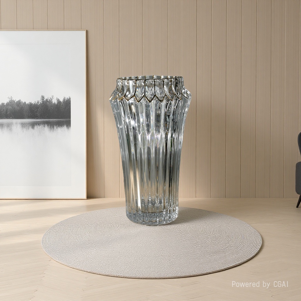 Crystal transparent glass vase home decoration piece, bamboo cypress potted vase, vase home decoration piece Specification image