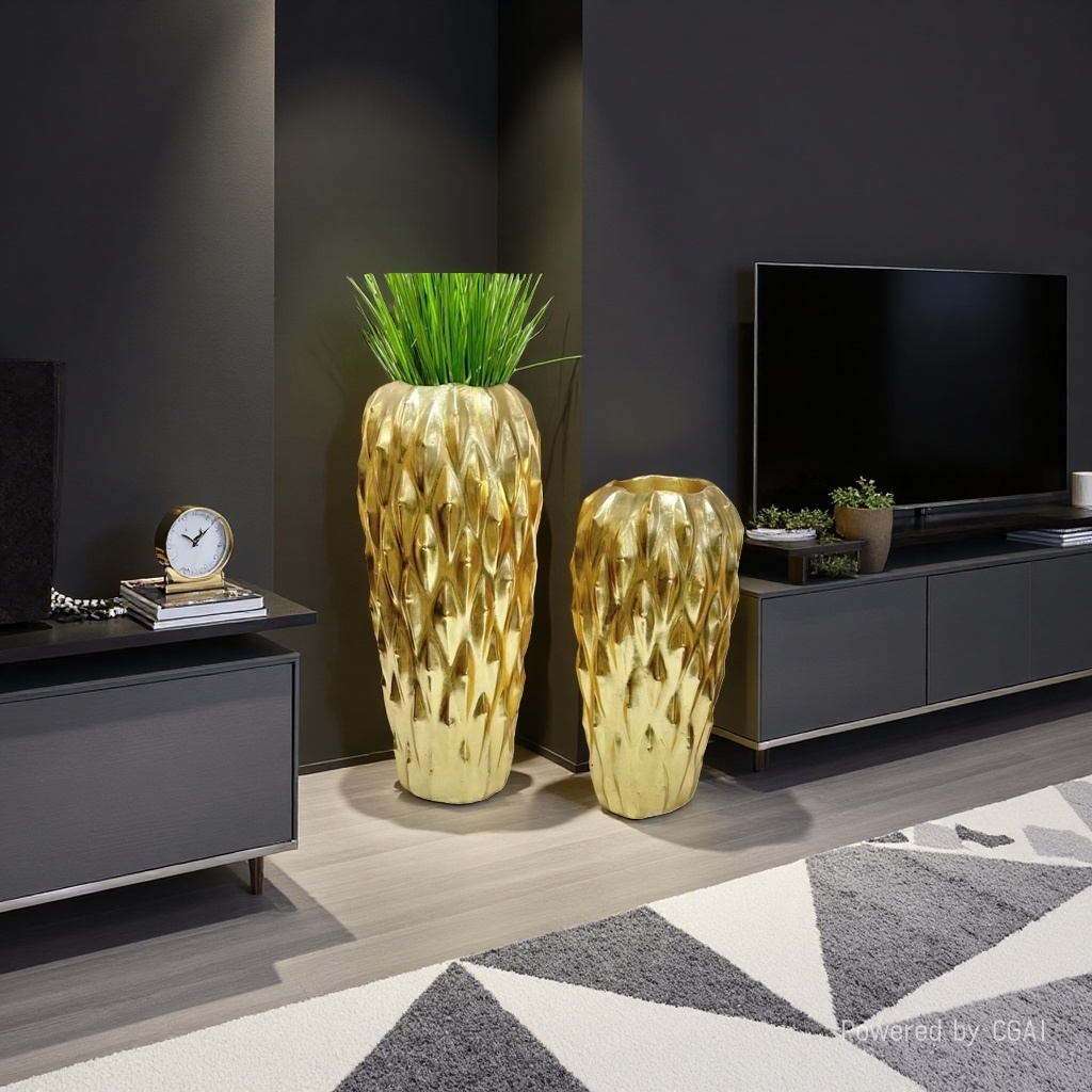 2026 New Golden pineapple-shaped ornamental pineapple vase, decorative flower pot, home beautification details Picture