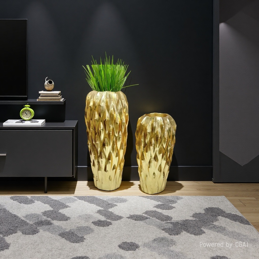 2026 New Golden pineapple-shaped ornamental pineapple vase, decorative flower pot, home beautification Application Scenario
