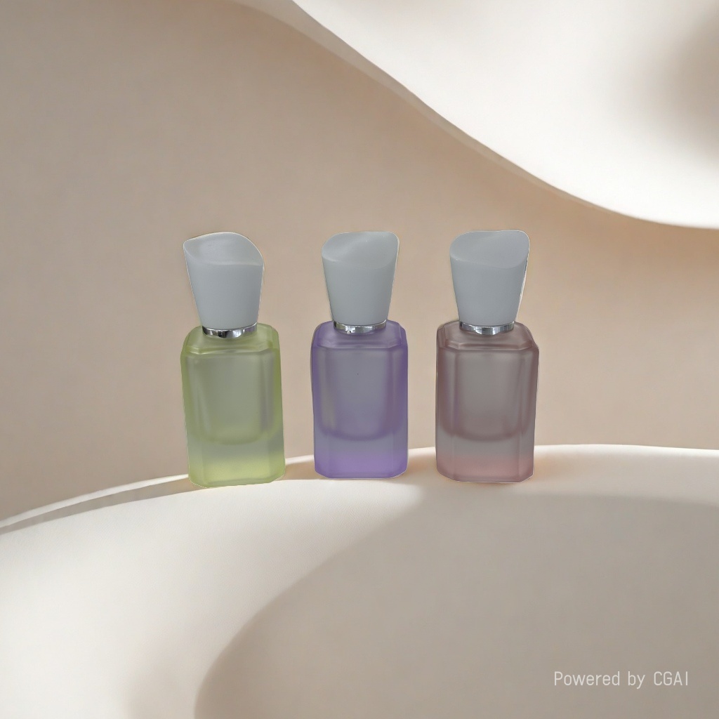 30ml high-end matte macaron-colored glass perfume bottle, rectangular hydrating spray, portable replacement bottle, empty bottle details Picture