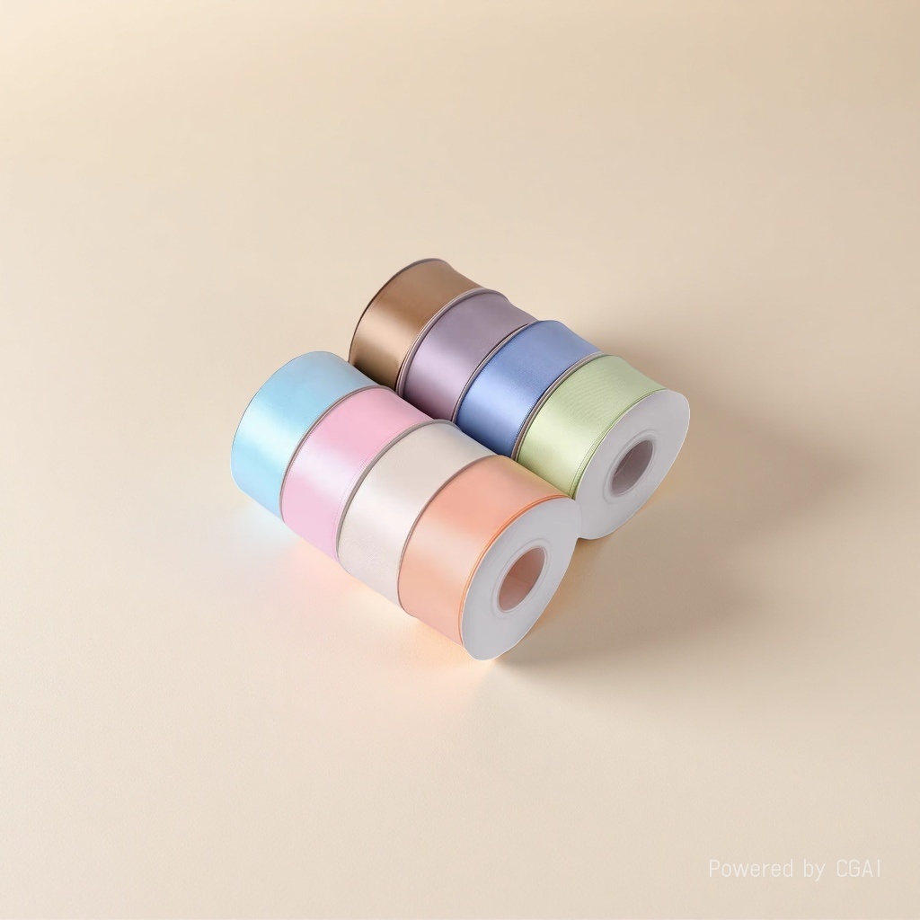4cm double-sided encrypted solid color silk ribbon colored polyester satin ribbon cake bouquet gift packaging Specification image