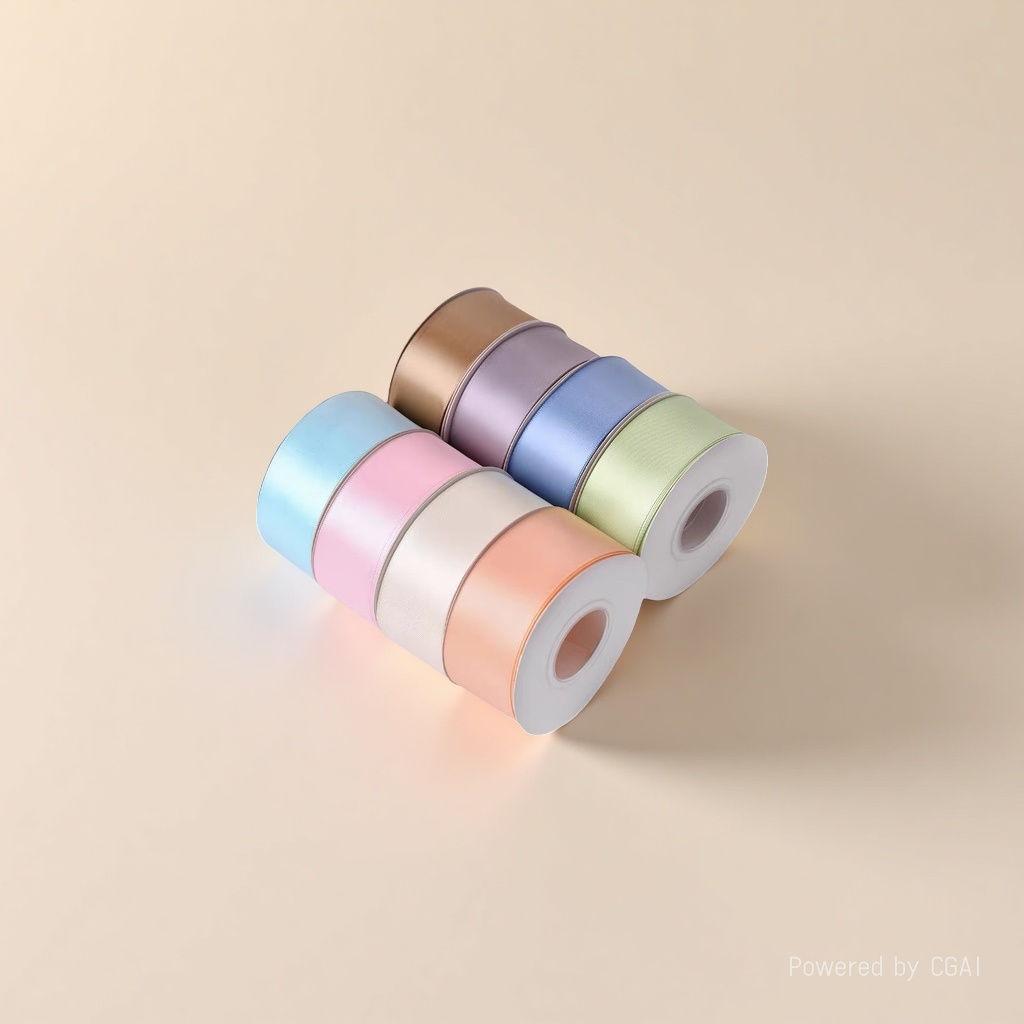 4cm double-sided encrypted solid color silk ribbon colored polyester satin ribbon cake bouquet gift packaging details Picture