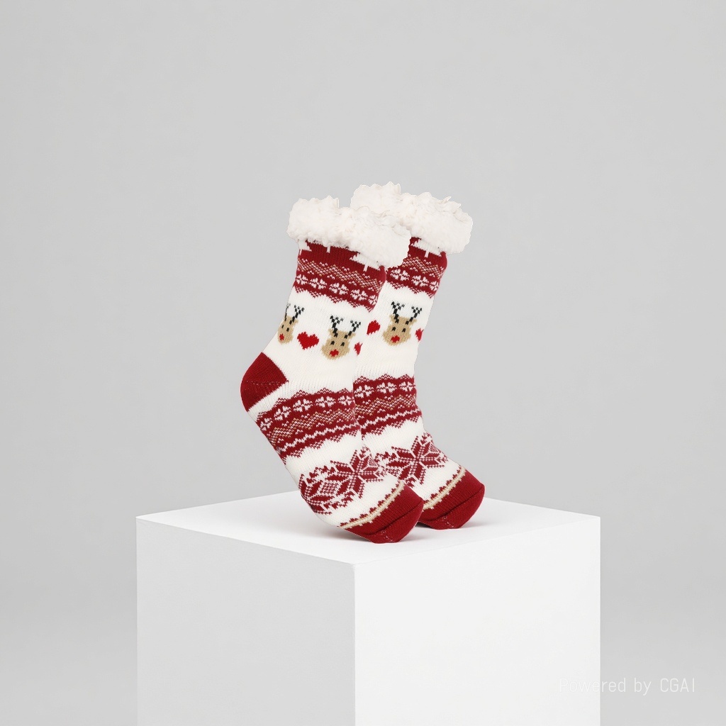 Christmas socks, ladies' autumn and winter floor socks, snow socks, thickened and fleece home sleeping socks, carpet socks, postpartum socks details Picture