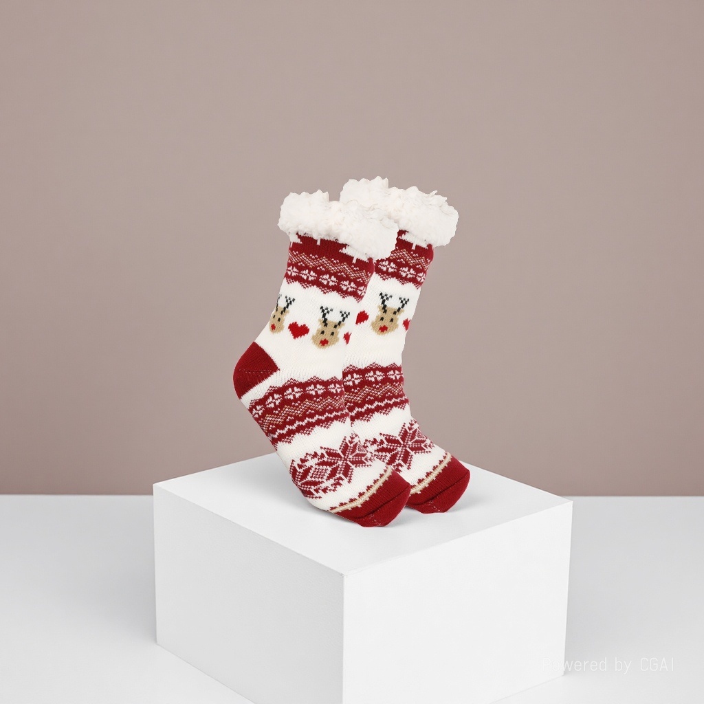 Christmas socks, ladies' autumn and winter floor socks, snow socks, thickened and fleece home sleeping socks, carpet socks, postpartum socks
