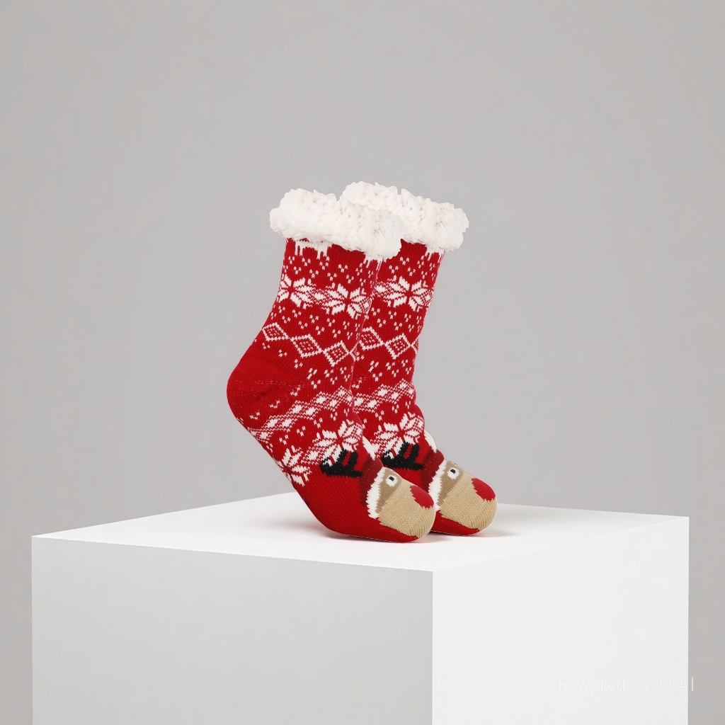 Christmas socks, ladies' autumn and winter floor socks, snow socks, thickened and fleece home sleeping socks, carpet socks, postpartum socks 165624086 Specification image