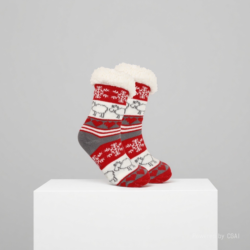 Christmas socks, ladies' autumn and winter floor socks, snow socks, thickened and fleece home sleeping socks, carpet socks, postpartum socks 165632699 Application Scenario
