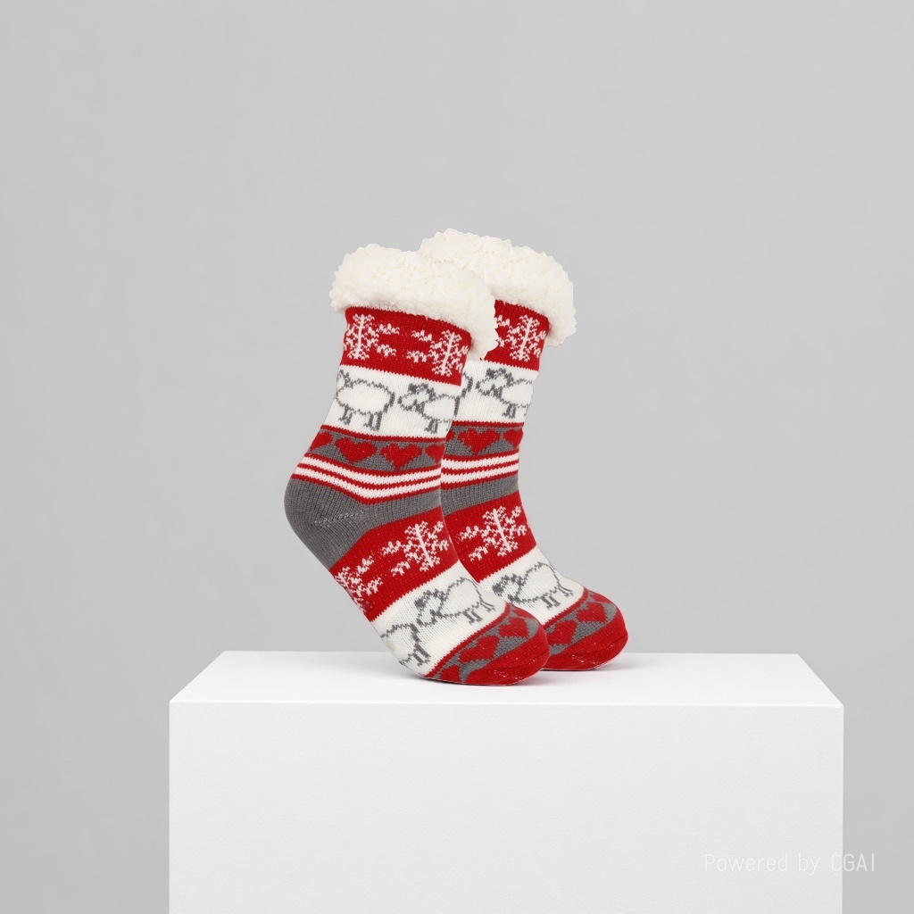 Christmas socks, ladies' autumn and winter floor socks, snow socks, thickened and fleece home sleeping socks, carpet socks, postpartum socks 165632699 details Picture