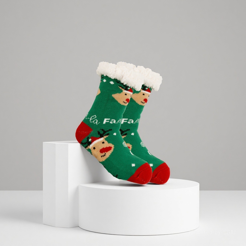 Christmas socks, ladies' autumn and winter floor socks, snow socks, thickened and fleece home sleeping socks, carpet socks, postpartum socks 165651852