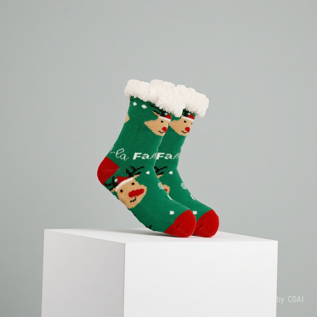 Christmas socks, ladies' autumn and winter floor socks, snow socks, thickened and fleece home sleeping socks, carpet socks, postpartum socks 165651852 Specification image