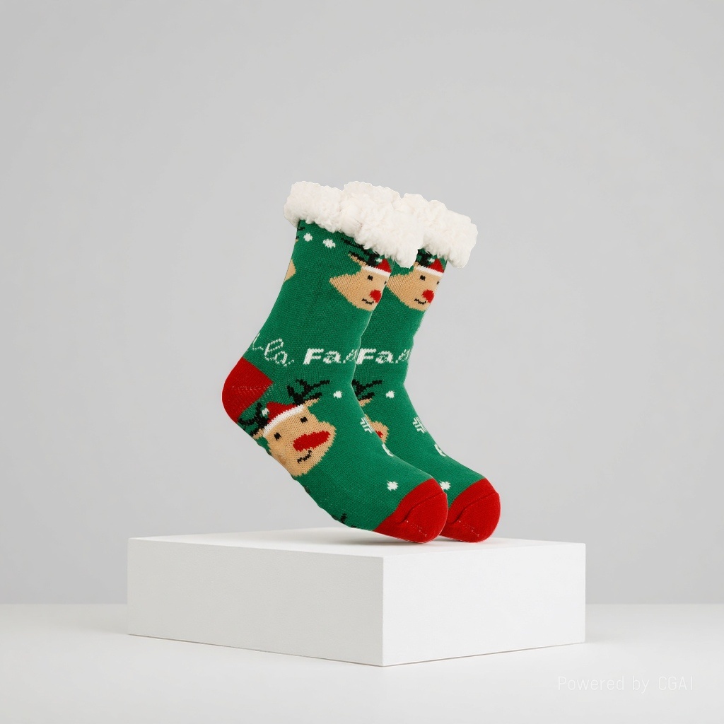 Christmas socks, ladies' autumn and winter floor socks, snow socks, thickened and fleece home sleeping socks, carpet socks, postpartum socks 165651852 details Picture