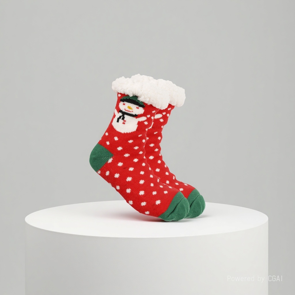 Christmas socks, ladies' autumn and winter floor socks, snow socks, thickened and fleece home sleeping socks, carpet socks, postpartum socks 165658710 details Picture