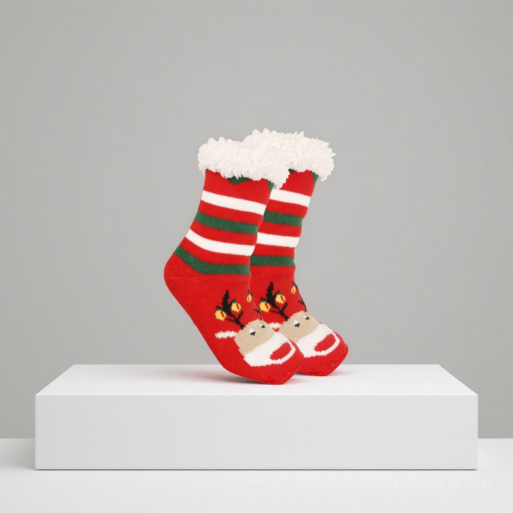 Christmas socks, ladies' autumn and winter floor socks, snow socks, thickened and fleece home sleeping socks, carpet socks, postpartum socks 165712824 details Picture