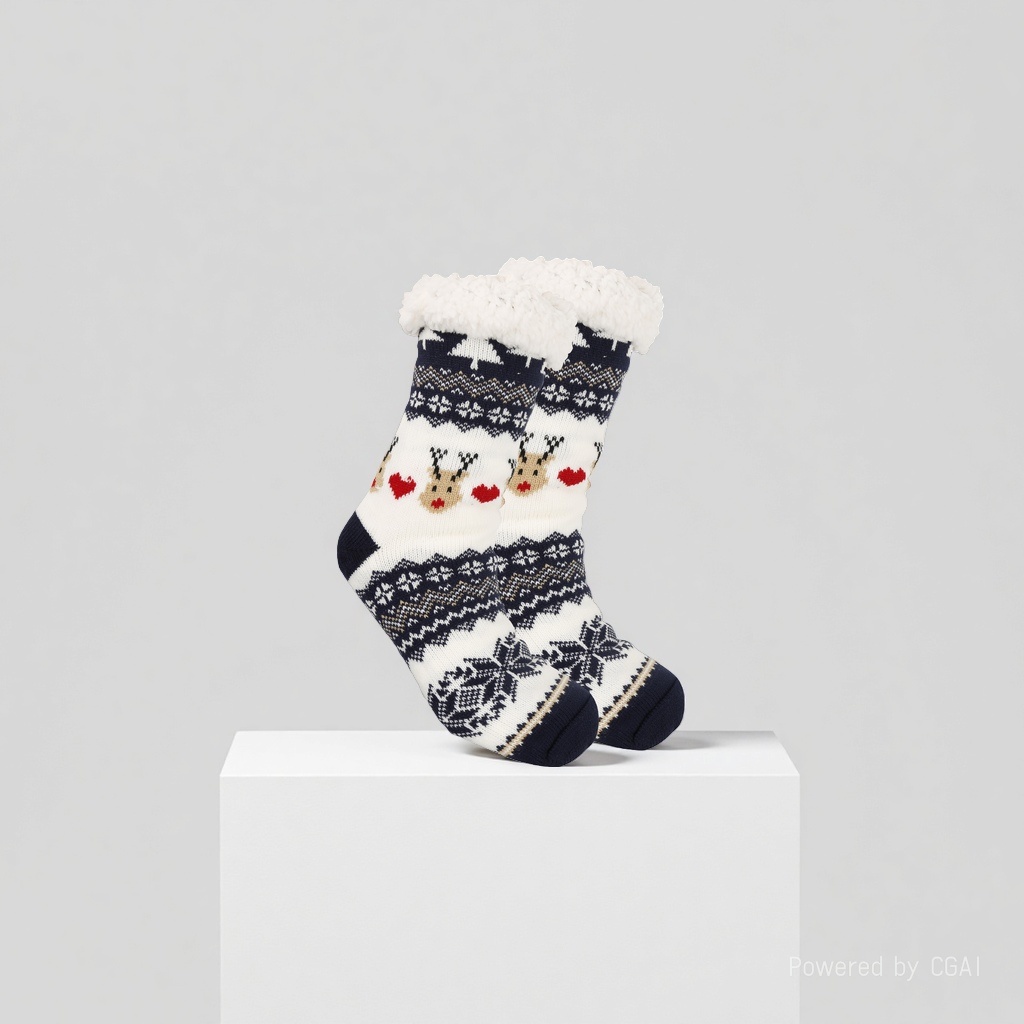 Christmas socks, ladies' autumn and winter floor socks, snow socks, thickened and fleece home sleeping socks, carpet socks, postpartum socks 165718905 details Picture