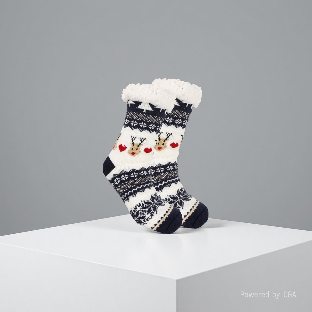 Christmas socks, ladies' autumn and winter floor socks, snow socks, thickened and fleece home sleeping socks, carpet socks, postpartum socks 165718905 Specification image