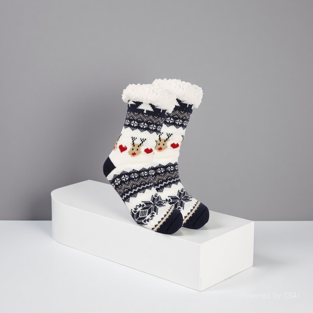 Christmas socks, ladies' autumn and winter floor socks, snow socks, thickened and fleece home sleeping socks, carpet socks, postpartum socks 165718905