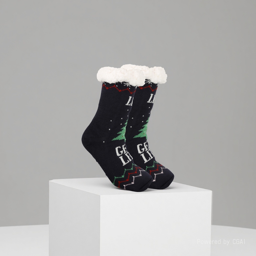 Christmas socks, ladies' autumn and winter floor socks, snow socks, thickened and fleece home sleeping socks, carpet socks, postpartum socks 165725524 details Picture