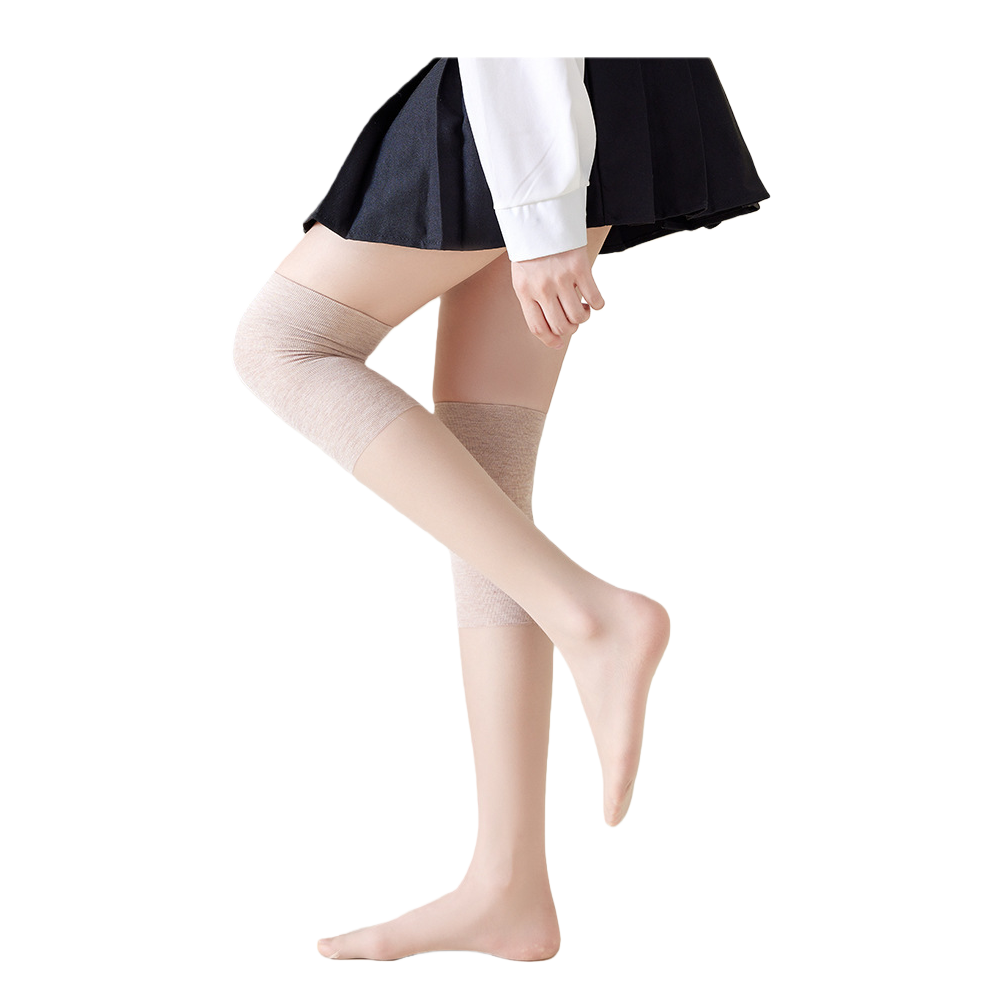 Paonas beige sobre la rodilla medias mujer verano sexy medias de baile medias de niños calcetines pisando pies Item Picture