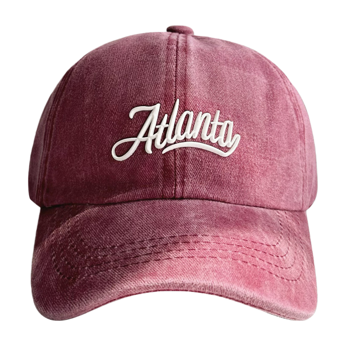 Pink adult baseball cap Atlanta embroidered sun hat and straw hat Item Picture
