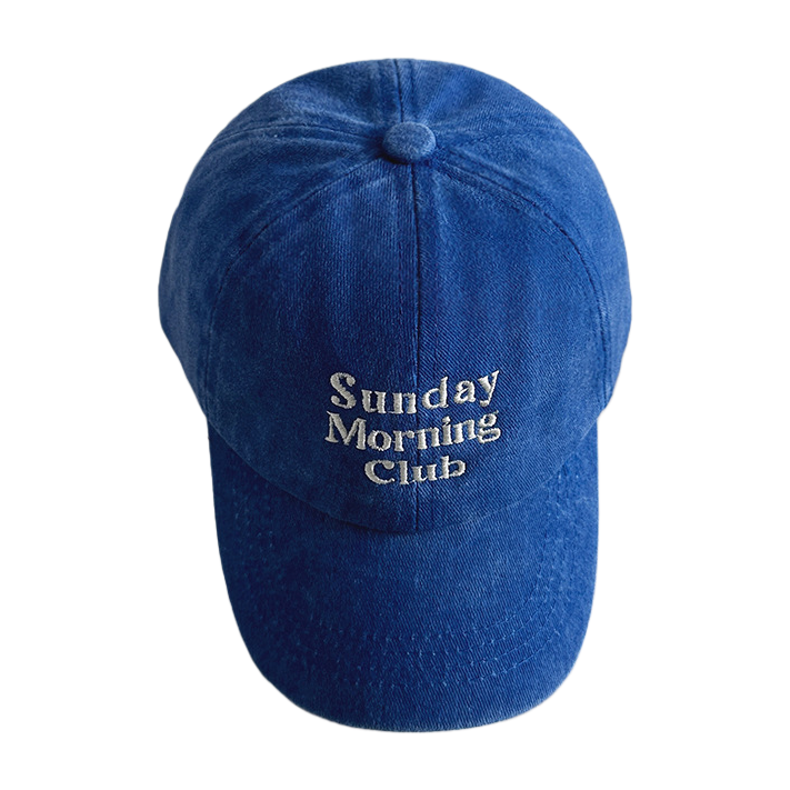 Blue baseball cap, adult sun protection hat, straw hat with brim design Item Picture