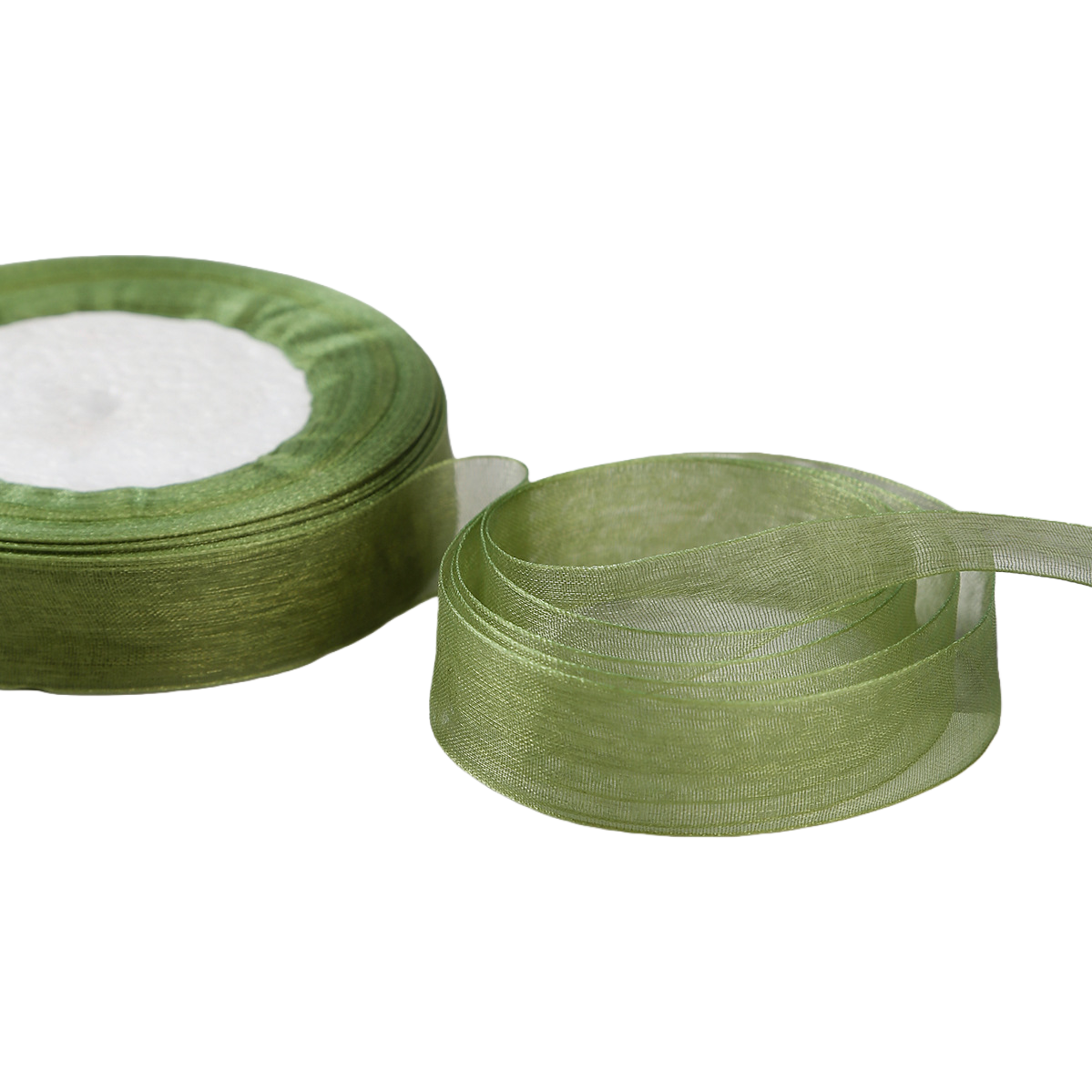 Transparent snow gauze, flower-decorated ribbon, hook hat, silk ribbon, green ribbon