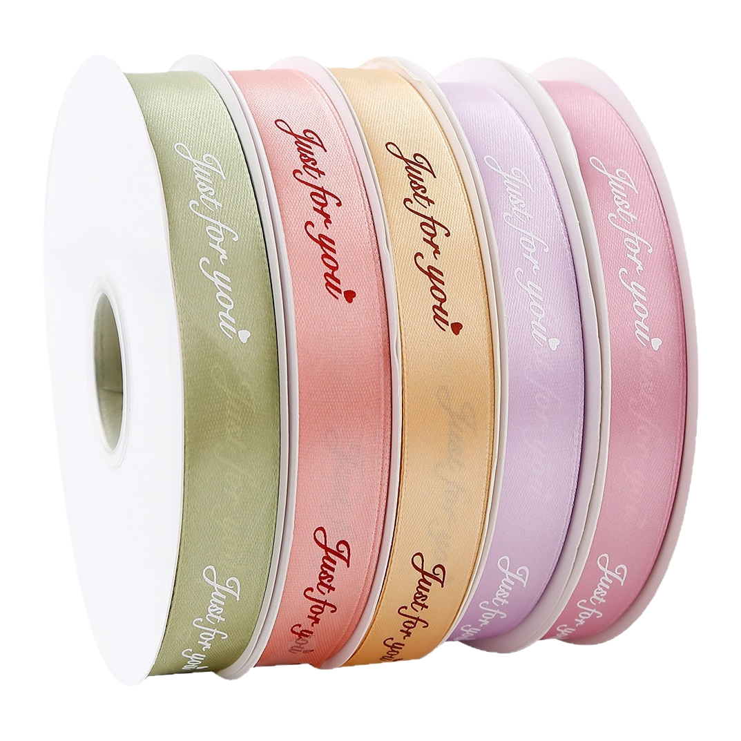 Valentine's Day English letter ribbons, flower bouquets, decorative ribbons, floral ribbons