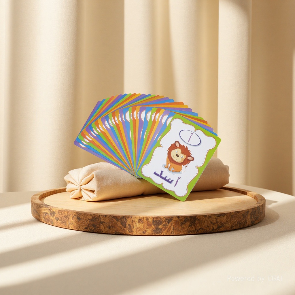 Erasable flashcard science and education card for learning Arabic alphabet recognition, early education for kindergarten children
