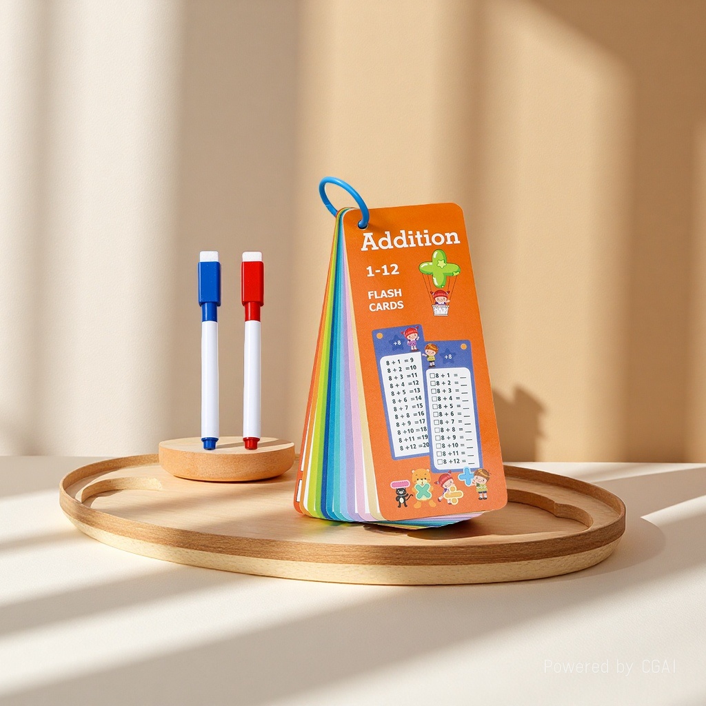 Early education flash cards, potential development cards, educational toys, addition set cards, English literacy children's quiet book cards