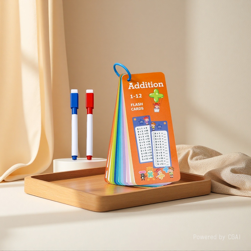 Early education flash cards, potential development cards, educational toys, addition set cards, English literacy children's quiet book cards details Picture