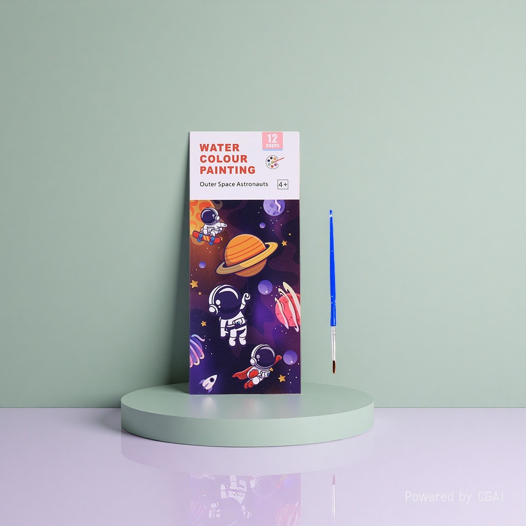 Children's sticky note gouache drawing book, large-sized watercolor coloring drawing book for early education, ready to draw with water details Picture