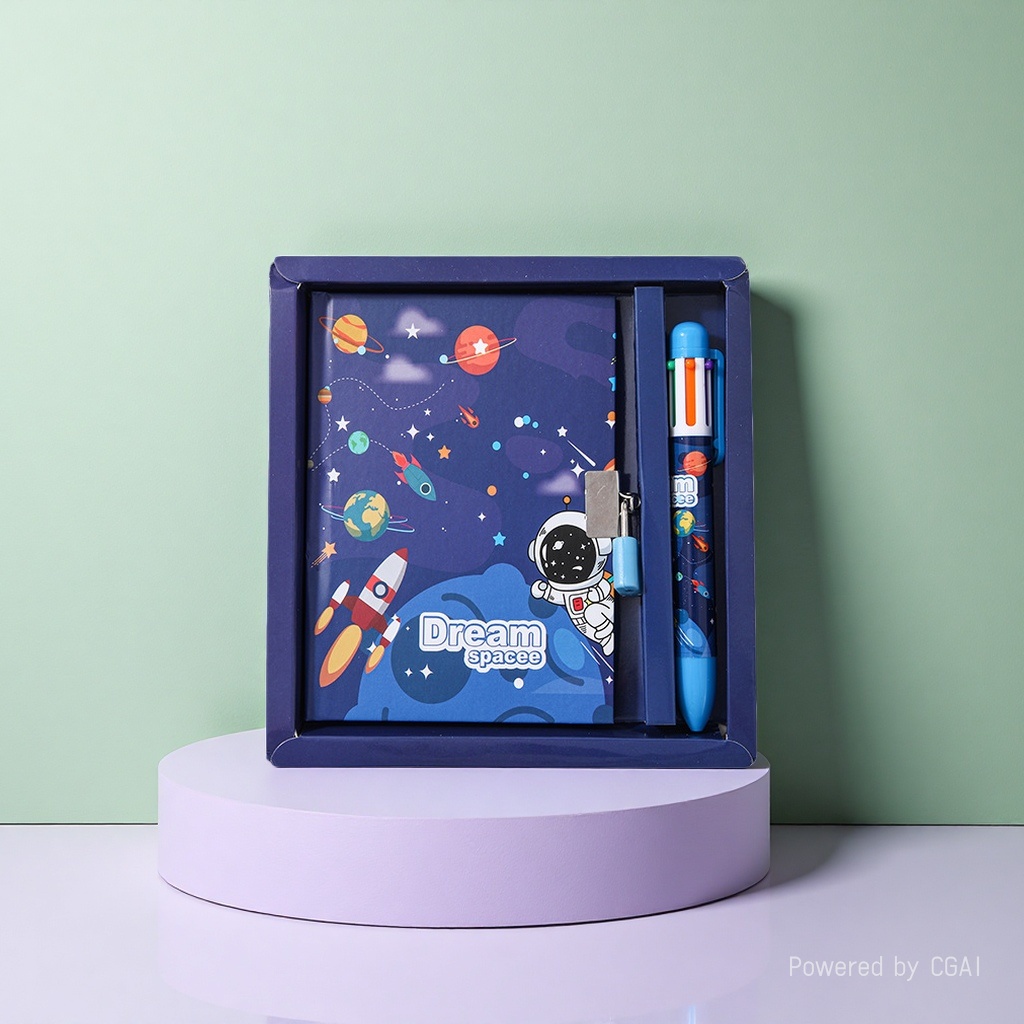 Children's diary password lock, primary school students' prize handbook gift box set Specification image