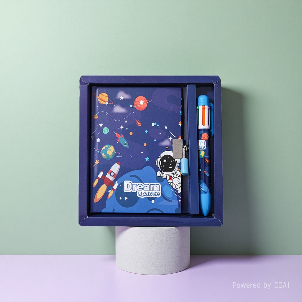 Children's diary password lock, primary school students' prize handbook gift box set details Picture