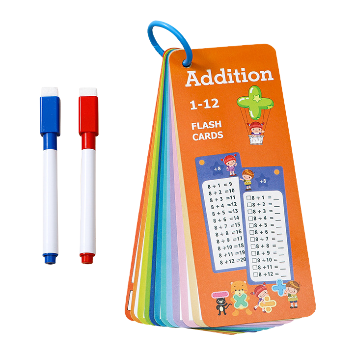 Early education flash cards, potential development cards, educational toys, addition set cards, English literacy children's quiet book cards Item Picture