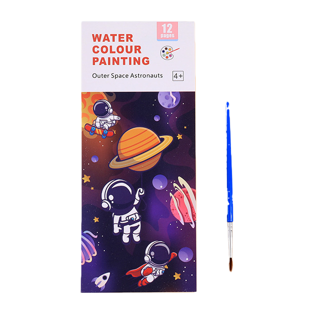 Children's sticky note gouache drawing book, large-sized watercolor coloring drawing book for early education, ready to draw with water Item Picture