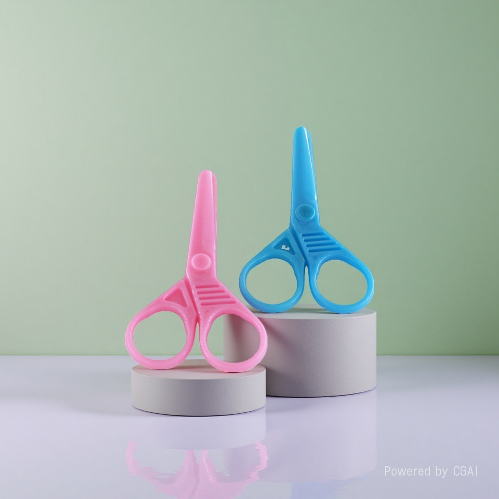 Pink and blue plastic scissors set, household children's safety scissors Application Scenario
