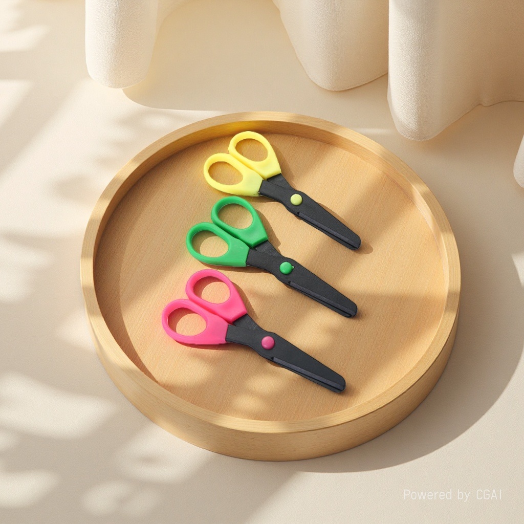 DIY children's safety scissors for hand-folding and paper-cutting, paired with round-tipped, safe and environmentally friendly plastic scissors that won't hurt hands