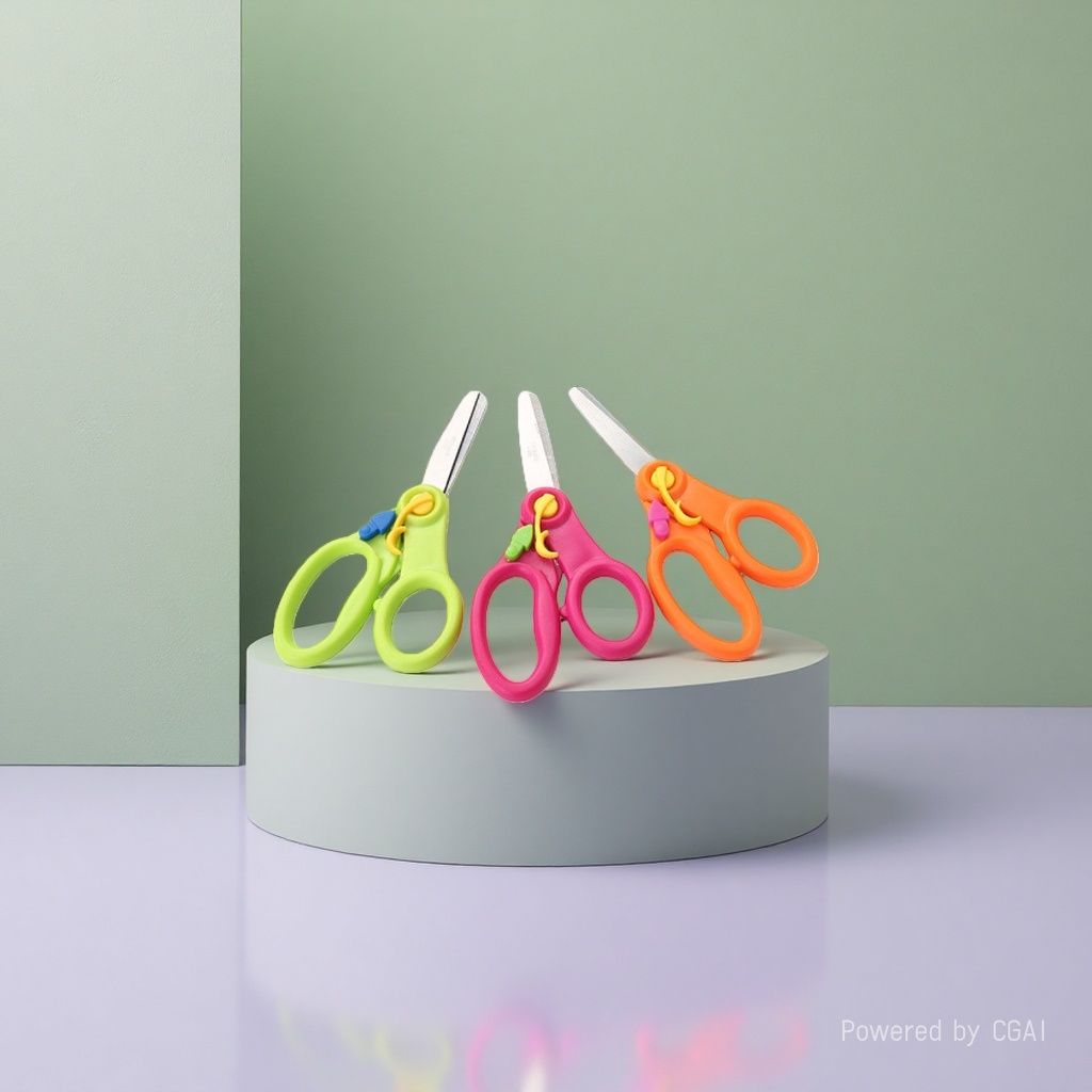 Kindergarten children and primary school students' DIY paper-cutting elastic round head small scissors