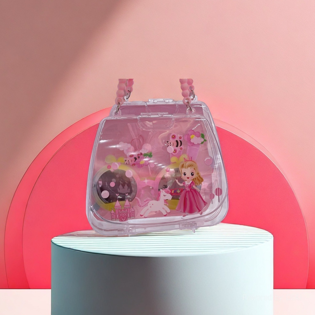 Pink cartoon pattern children's jewelry sets, decorative items, pet supplies, necklaces, children's cosmetics Specification image